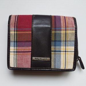 Plaid Leather Fabric Wallet